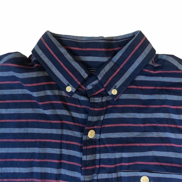 Vineyard Vines Men's Large Slim Longshore Blue Striped Button Down Shirt - Picture 2 of 7